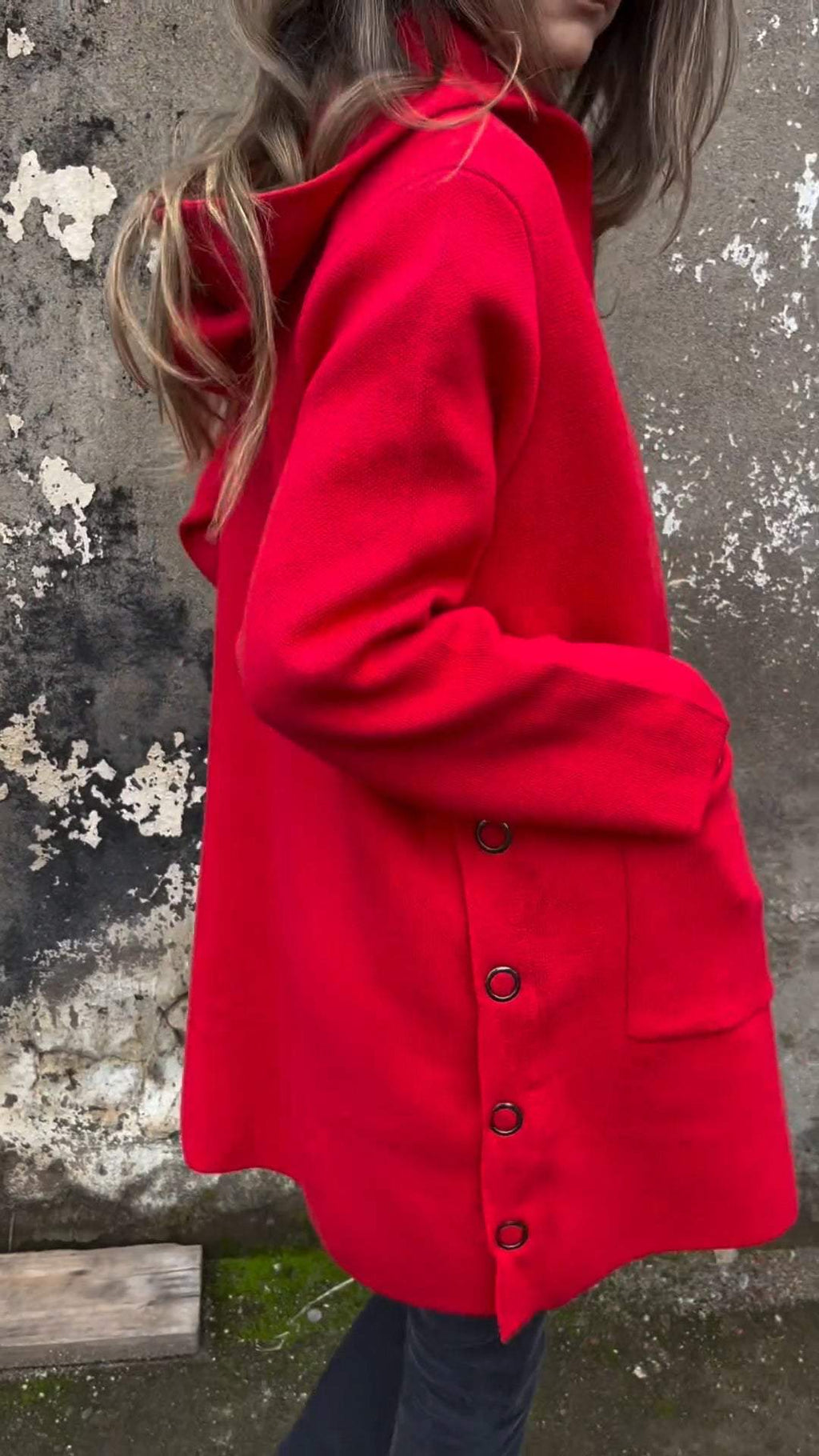 CLEARANCE SALE🔥Women's Hooded Long-sleeved Side Button Design Casual Jacket