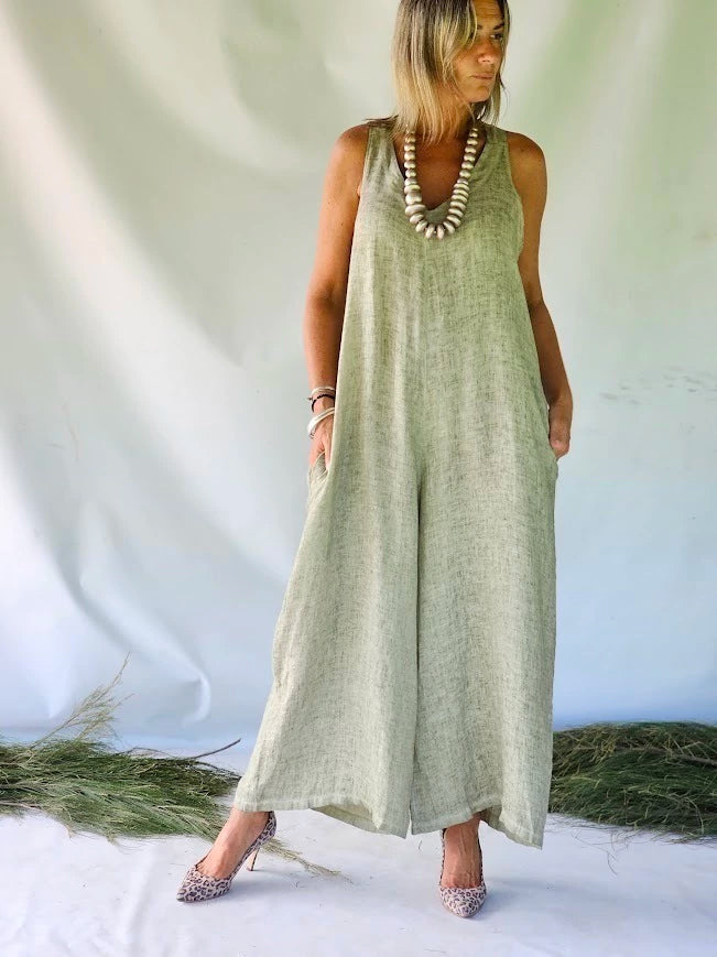 Cotton and Linen Jumpsuit
