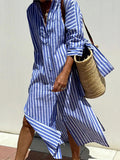 Classic Striped Summer Shirt Dress