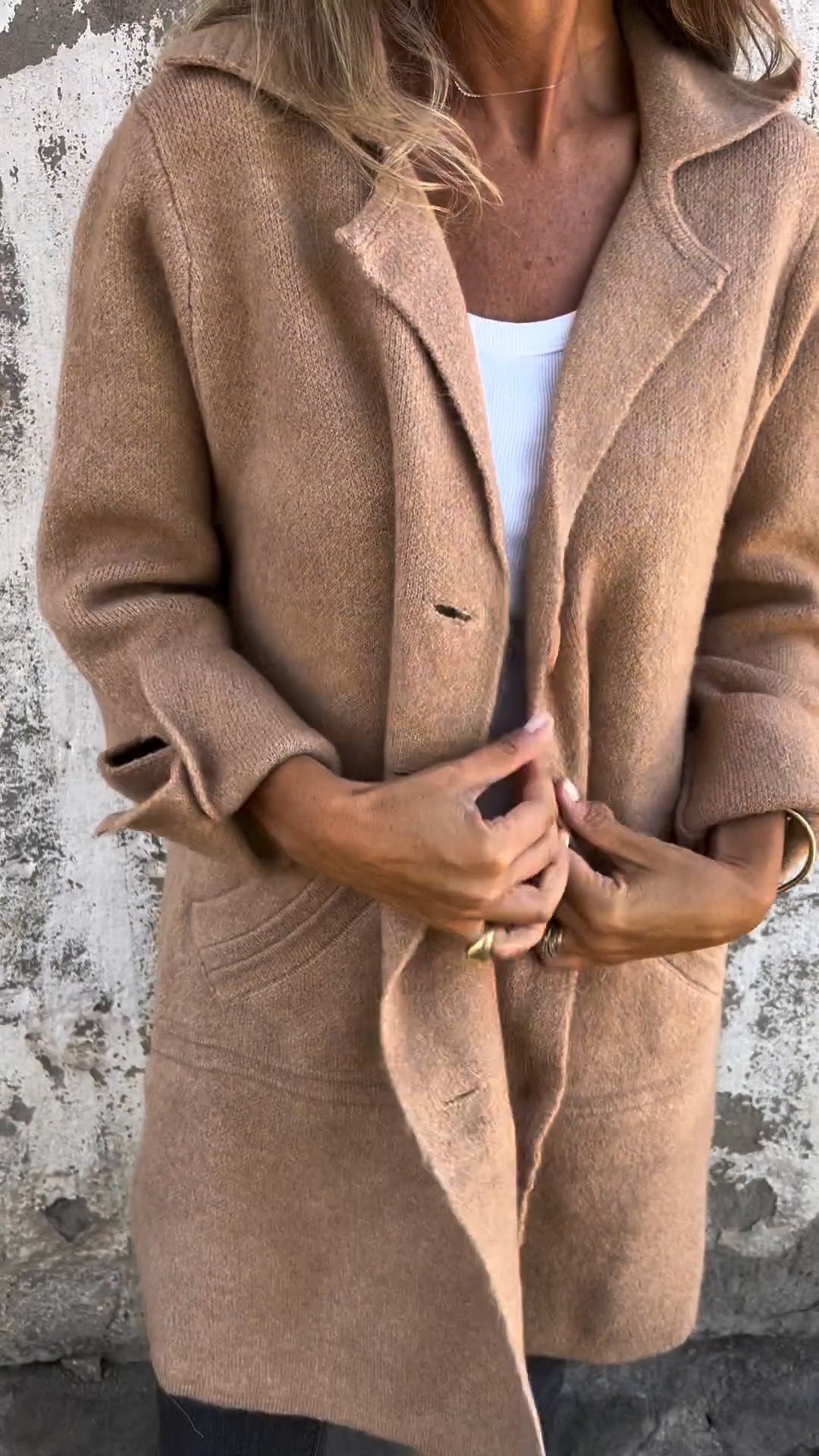 CLEARANCE SALE🔥 Casual Lapel Wool Single Breasted Long Coat- 48% OFF