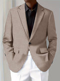 Men's Casual Solid Notch Lapel One Button Blazer