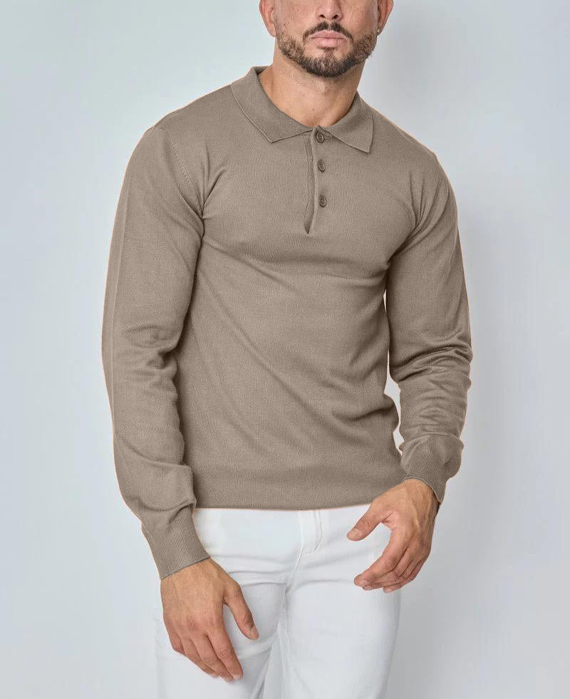 CLEARANCE🔥 Men's Casual and Comfortable Solid Color Lapel Long Sleeve POLO Shirt