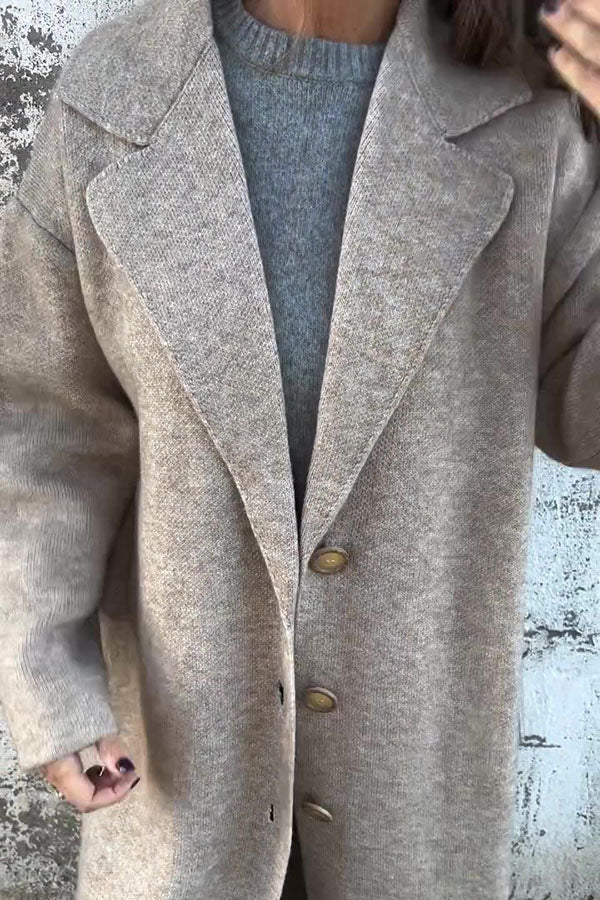 CLEARANCE SALE🔥Solid Color Lapel Long Sleeve Loose Casual Jacket- 48% OFF