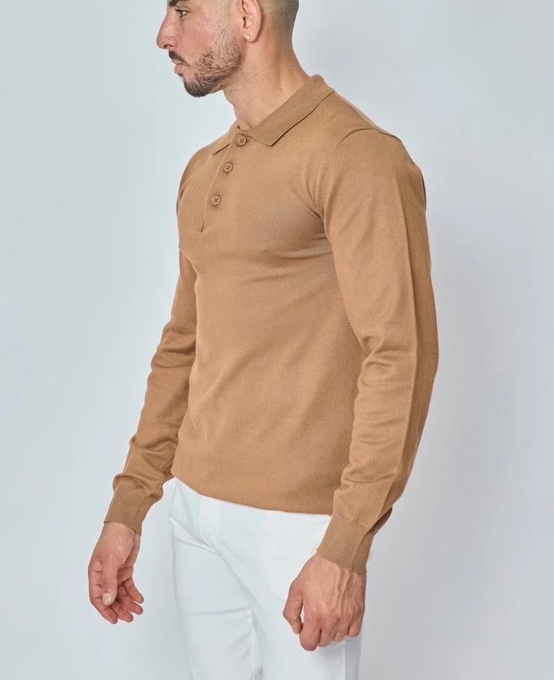 CLEARANCE🔥 Men's Casual and Comfortable Solid Color Lapel Long Sleeve POLO Shirt