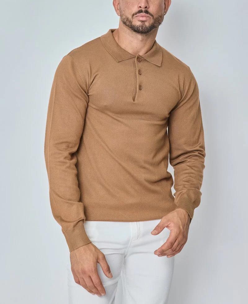 CLEARANCE🔥 Men's Casual and Comfortable Solid Color Lapel Long Sleeve POLO Shirt
