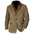 Men's Vintage Carlsbad Calfskin Leather Blazer With Merino Shearling Collar
